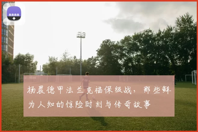 杨晨德甲法兰克福保级战,那些鲜为人知的惊险时刻与传奇故事